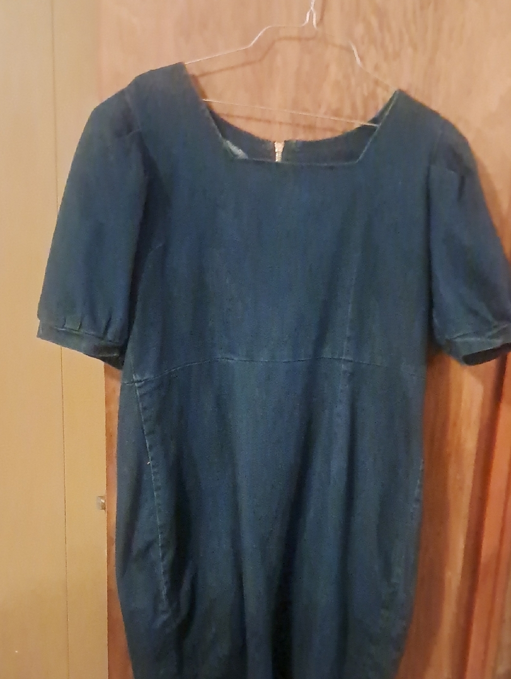 Dark Blue Denim Shift Dress